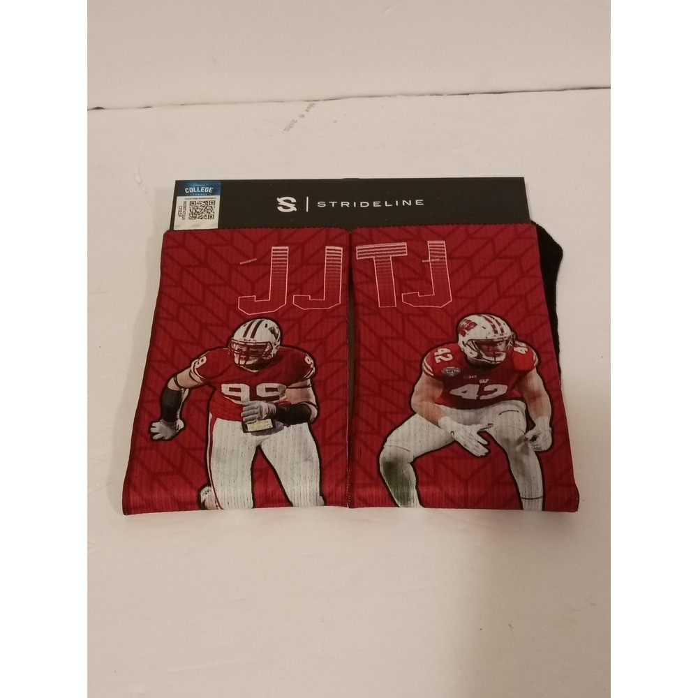 Mens Strideline J.J. Watt & T.J. Watt Wisconsin Badgers Legends Crew Socks.
